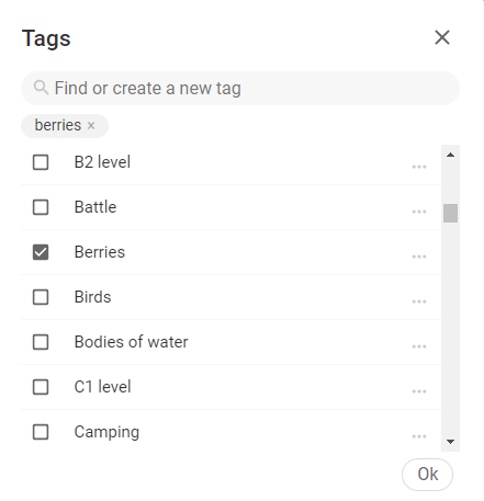 tags to group words